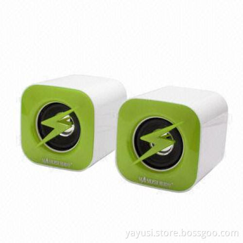 Mini Computer Speakers, 5V DC, 1,000mA Power Input, Sized 80 x 80 x 80mm